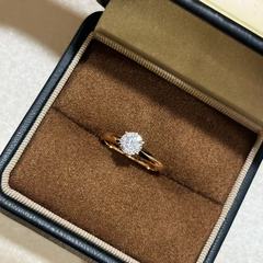 S925纯银 经典玫瑰金六爪一克拉钻戒轻奢星光百搭精致