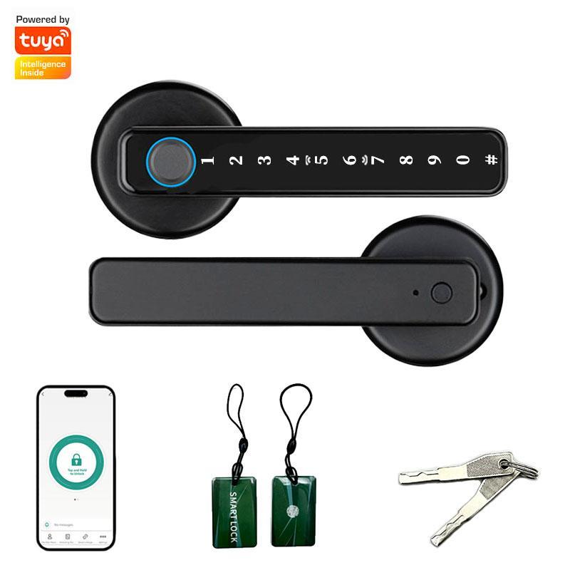 Fingerprint Password Lock Home Smart Door Lock Room Office Bedroom Door Electronic Lock Tuya App Bluetooth
