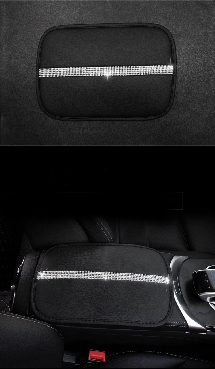 Car Interior Accessories Small Set with Rhinestones, Handbrake Cover, Gear Shift Cover, Seatbelt Shoulder Pad Decoration, Suitable for All Seasons, Summer, Women