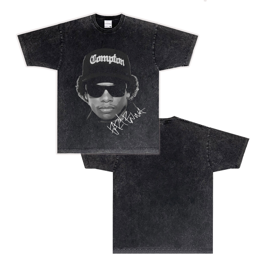 West Coast Rap N.W.A. Digital Direct Jet Washing Made Old American Retro Little Neck Camiseta image 24
