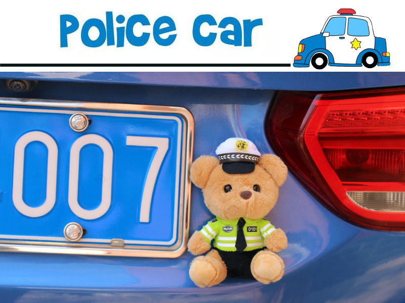 Car rear pendant traffic police bear doll cute cartoon trunk ornaments motorcycle police doll