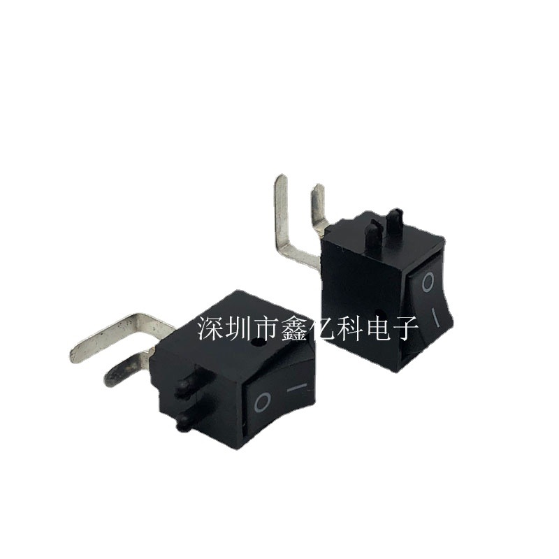 8.5X13.3MM翘板开关KCD1-101-BL 10*15迷你两脚侧弯双定位柱 横柱