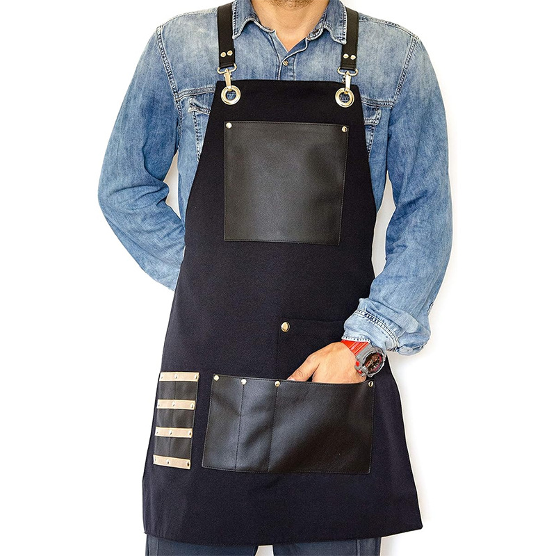 Transfronterizo Amazon crossover delantal cafetería panadero manicura moda hombres y mujeres mono lona delantal al por mayor