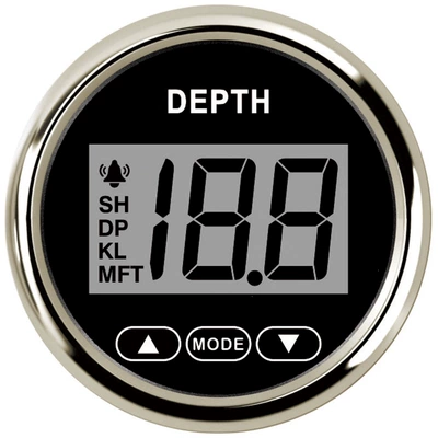 52mm Waterproof Digital Depth Gauge automobile instrument - silver-edge-black-bottom