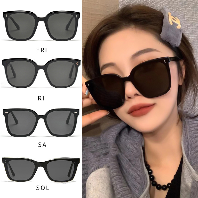 Sunglasses Popular Style Sunglasses for Women Korean Style Round Frame Glasses Anti-Uv Gm Sunglasses Metal Hinges