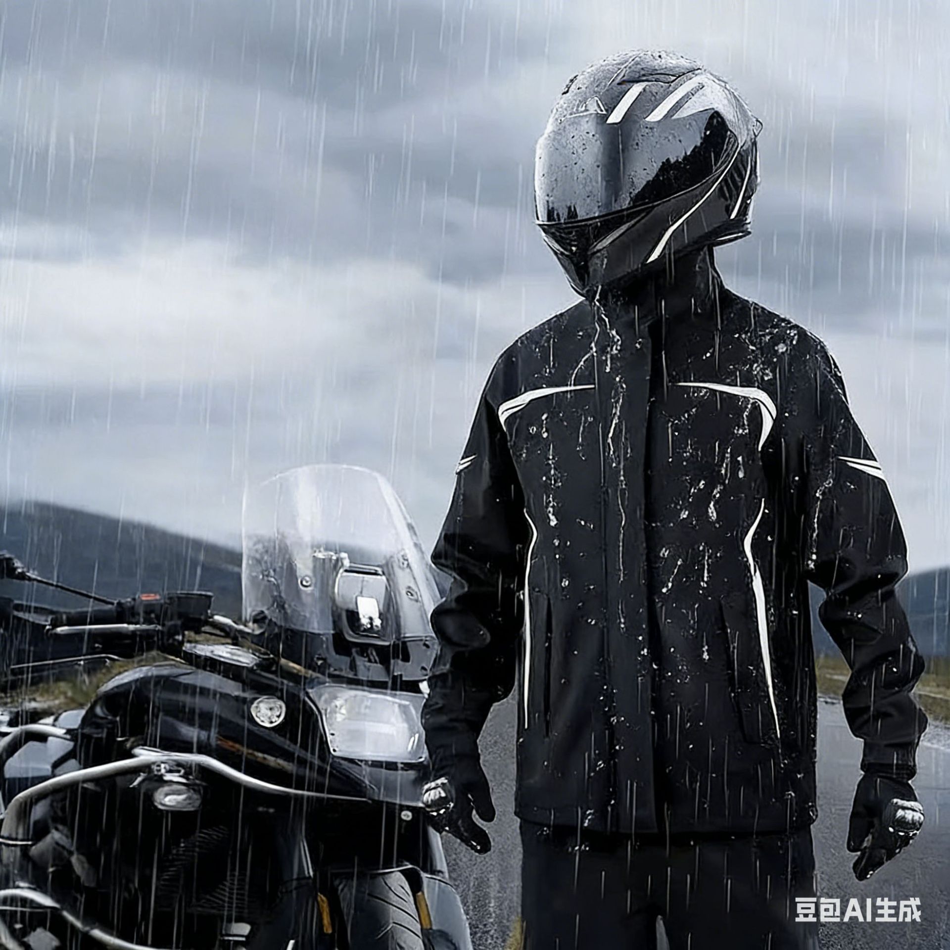 Chaqueta de lluvia para hombres adultos con ropa de lluvia dividida para llevar para montar cuatro estaciones de protección de todo el cuerpo a prueba de lluvia tormentosa
