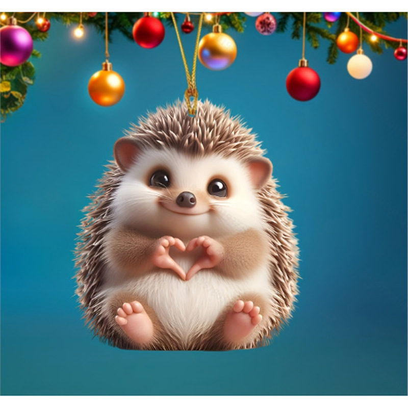 Nuevo producto transfronterizo Navidad erizo colgante acrílico árbol de Navidad decoración del hogar de Navidad