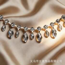 亚马逊爆款金属水钻链条手缝爪链幻彩马眼钻链装饰配饰供应批发