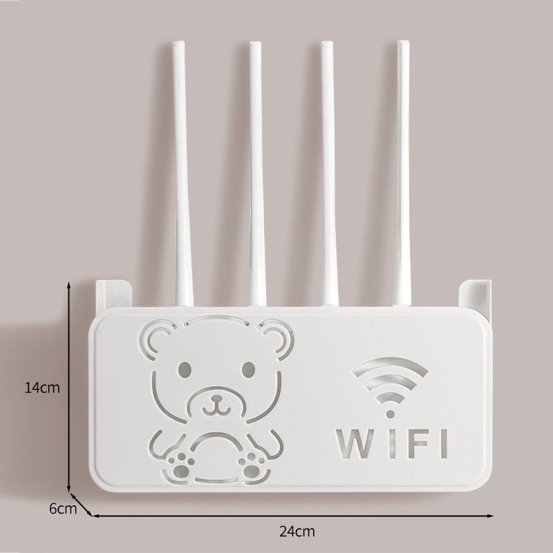 路由器收纳盒免打孔墙上wifi置物架家用客厅墙上收纳架电线整理盒|undefined