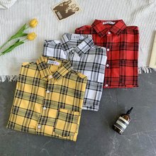 日系黑色长袖格子衬衫男潮流痞帅韩版宽松百搭帅气港风外套男春装