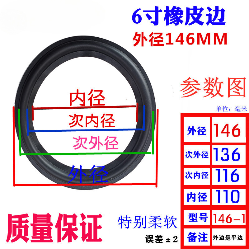 喇叭橡皮边圈3/4/5/6寸8寸10寸12寸音箱扬声器换边配件橡胶边|undefined