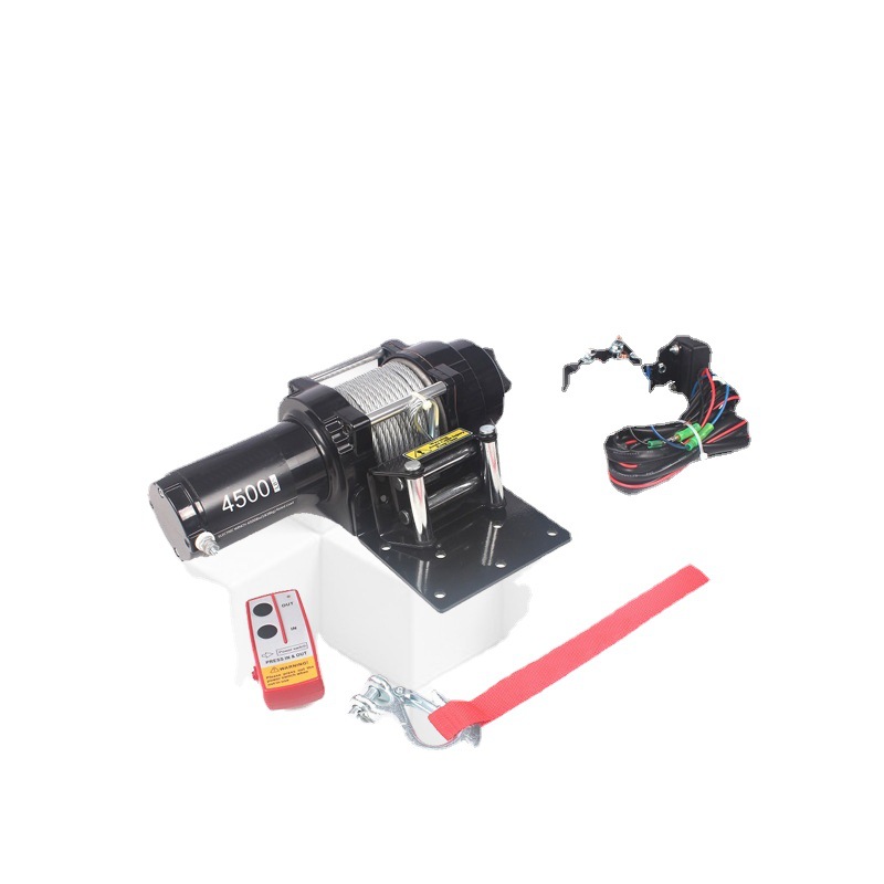 厂家直销电动绞盘4500磅带钢丝绳 ATV沙滩车UTV户外越野绞盘