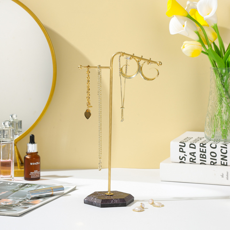 Nordic light luxury jewelry display rack, home desktop necklace and bracelet accessory storage stand, counter jewelry display rack