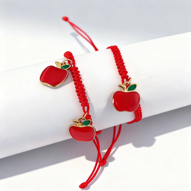Christmas Apple Hand-Woven Red String Lucky Bracelet Couple Best Friend Gift Bracelet Christmas Eve Couple Accessories