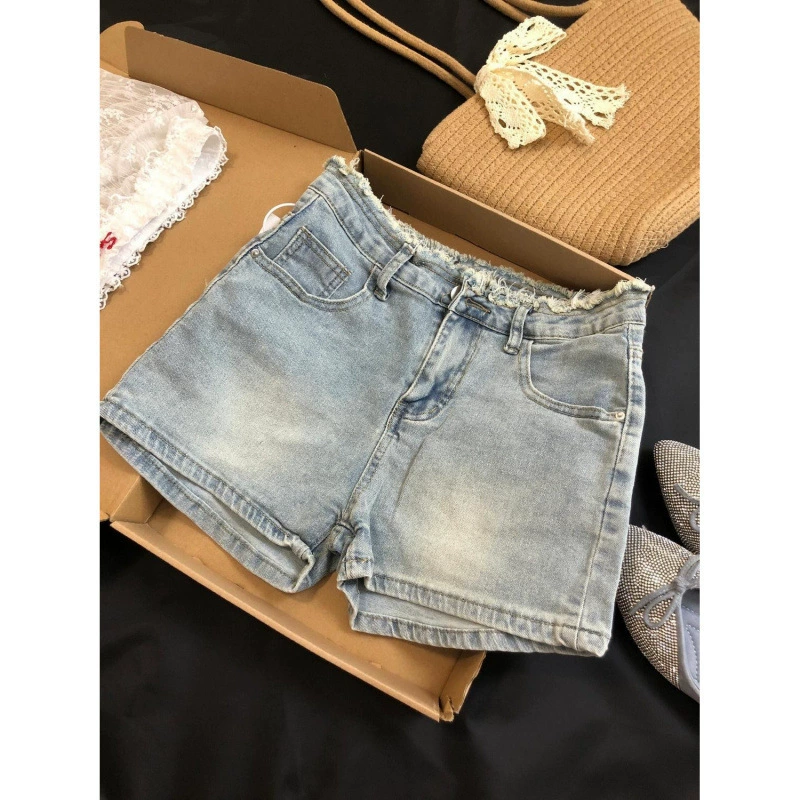 Шорты для женщин 2025 с бантом, весна-лето, новые, большие размеры, высокая талия, уменьшающие возраст, стройнящие, А-силуэта.