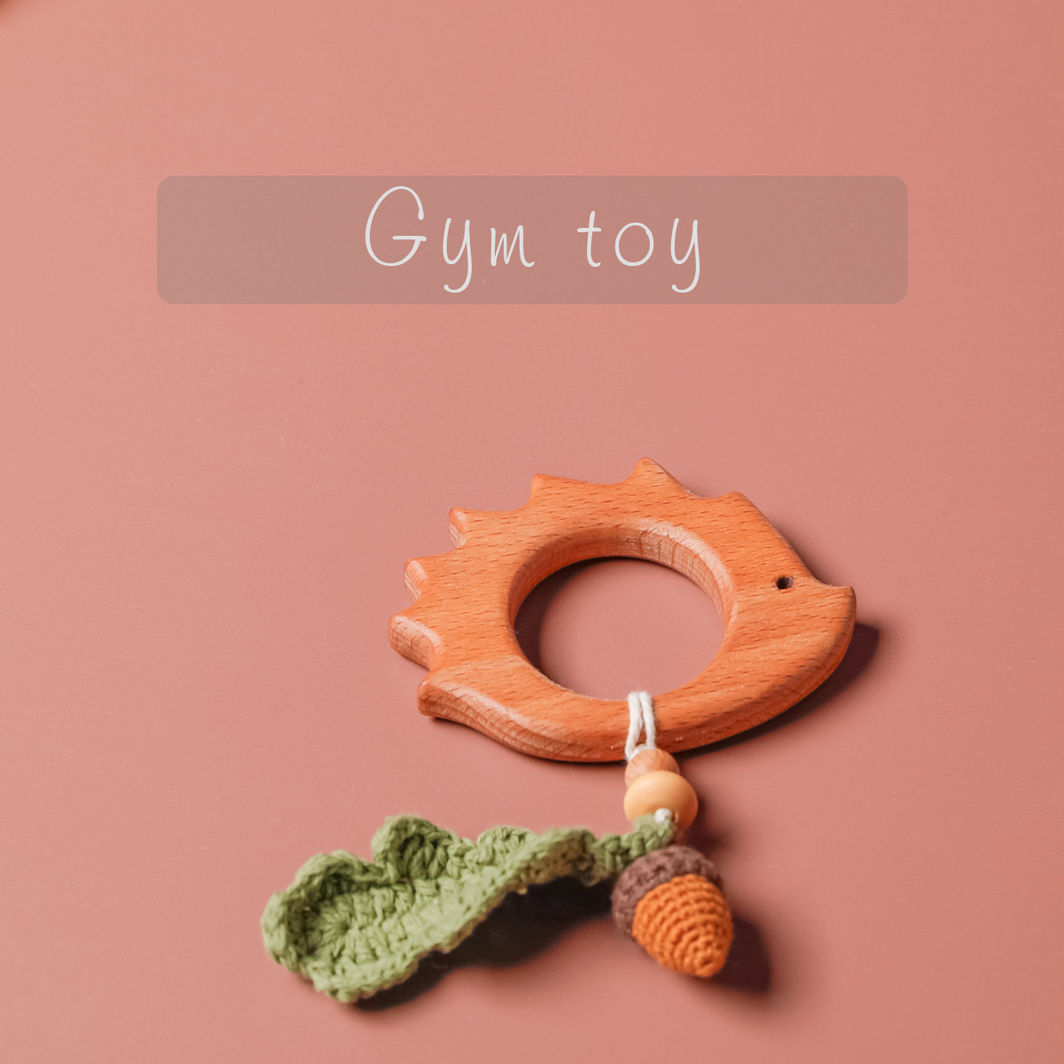 Cartoon Beech Wood Bracelet Animal Kidsren's Oral Period Beech Wood Teether Ornaments Teething Toy Necklace Anti-Bite Hand Pendant