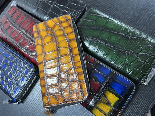 Directo de fábrica siameses cocodrilo pescado cuero bolso de los hombres billetera de moda bolso largo embrague Cartera de cuero