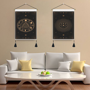 Room Decoration Hanging Painting Dark Style Hanging Cloth Wall Cloth Background Cloth Living Room Constellation Moon Decoration Painting Bedside Tapestry