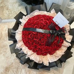 红色玫瑰礼物花束情人节送女友永生花束仿真花高级感香皂花仿真花