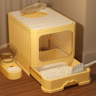 Free Shipping Cat Litter Box Large Pull-Out Top-Entry Anti-Odor and Anti-Splash Cat Litter Box Cat Toilet Fully Enclosed Zhao