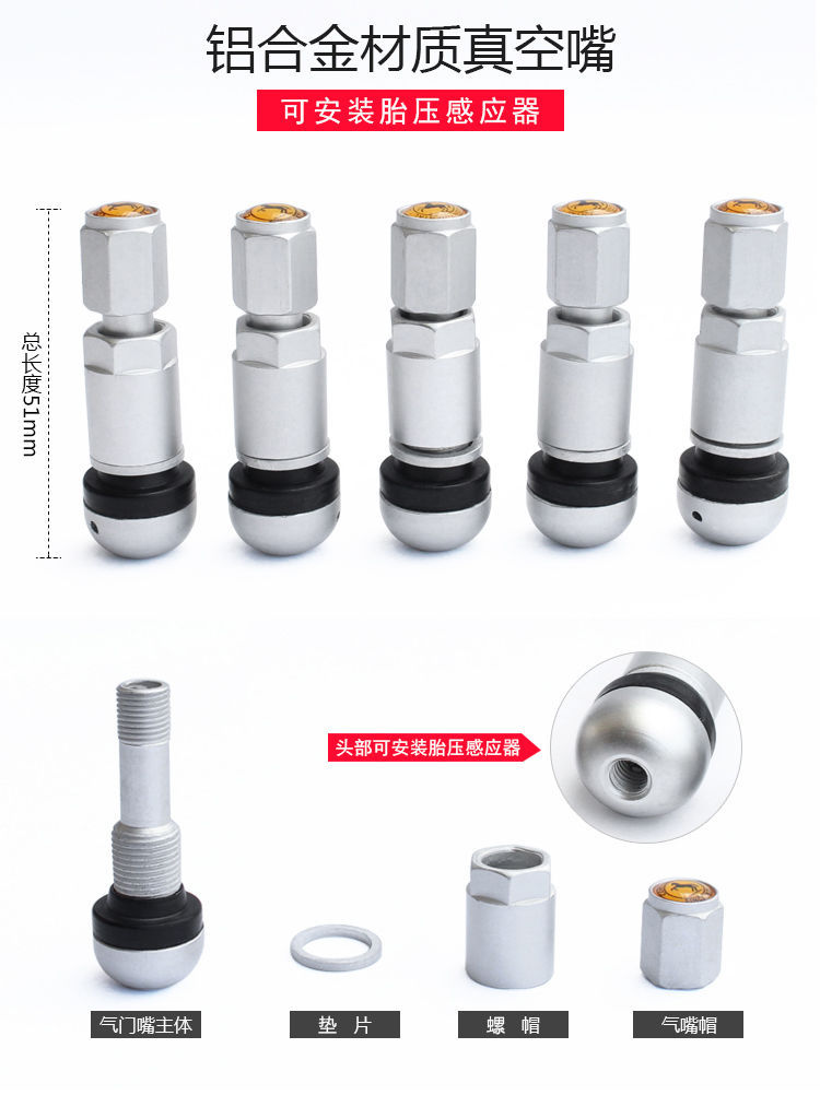 Automobile tire vacuum nozzle aluminum alloy stainless steel explosion-proof valve nozzle automobile tire car universal filling nozzle