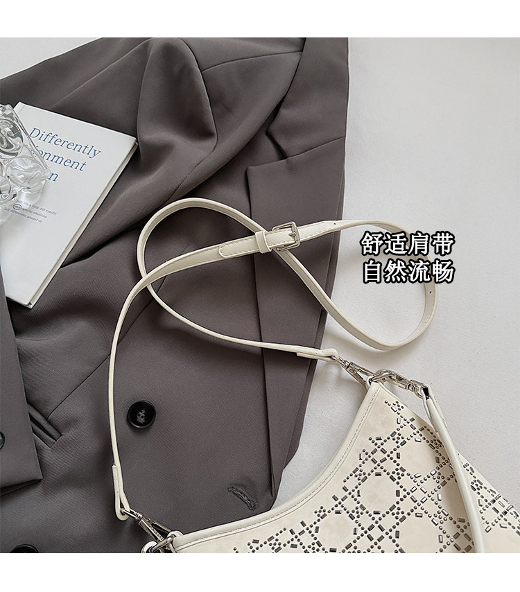 Summer handbag, women's hand-held armpit pillow bag, 2025 new style diamond-encrusted design, single-shoulder fashionable crossbody bag undefined