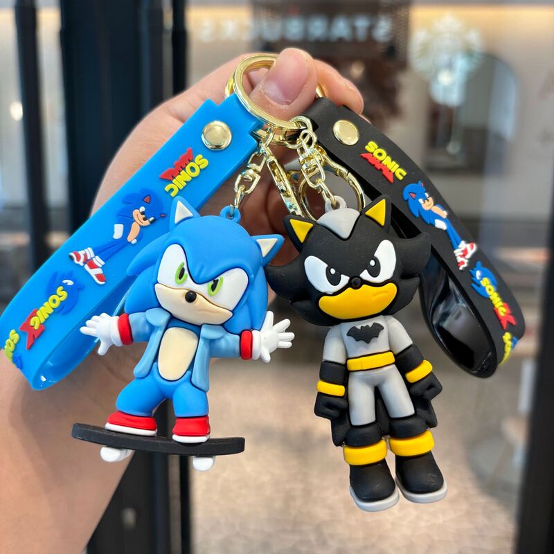 Cartoon Sonic Keychain Hanging Accessories Super Mouse Sonic Keychain Pendant Car Key Ring Small Gift Cartoon Sonic Keychain Hanging Accessories Super Mouse Sonic Keychain Pendant Car Key Ring Small Gift