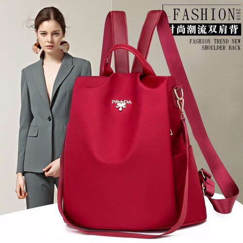 Multifunctional Women's Double Shoulder Bag 2025 Versatile Dual-Use Waterproof Anti-Theft Large Capacity Nylon School Bag Dropshipping