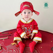 秋款中式婴幼童周岁礼服唐装儿童汉服男女宝宝抓周服套装一件批发