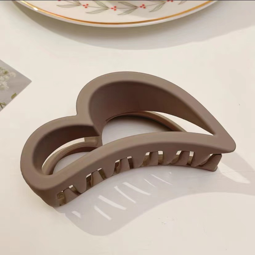 Horquilla de las mujeres espalda Cabeza esmerilado clip de pelo marrón horquilla Internet celebridad updo tiburón clip de alta calidad temperamento