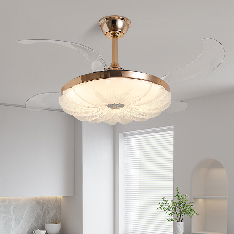 Invisible Fan Lamp, Antique Style Ceiling Fan Lamp, Integrated Home Dining Room, Living Room Electric Fan, Variable Frequency Silent Zhongshan Cross-Border