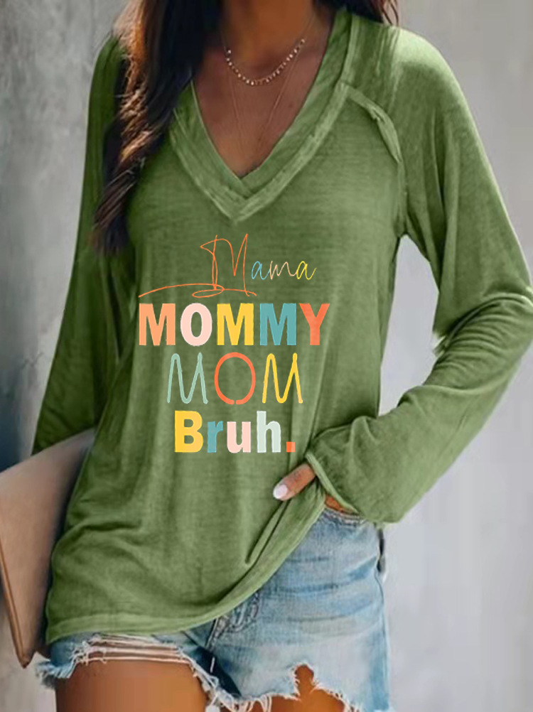 Women's T-shirt Hoodie Long Sleeve Hoodies & Sweatshirts Casual Mama Letter display picture 1