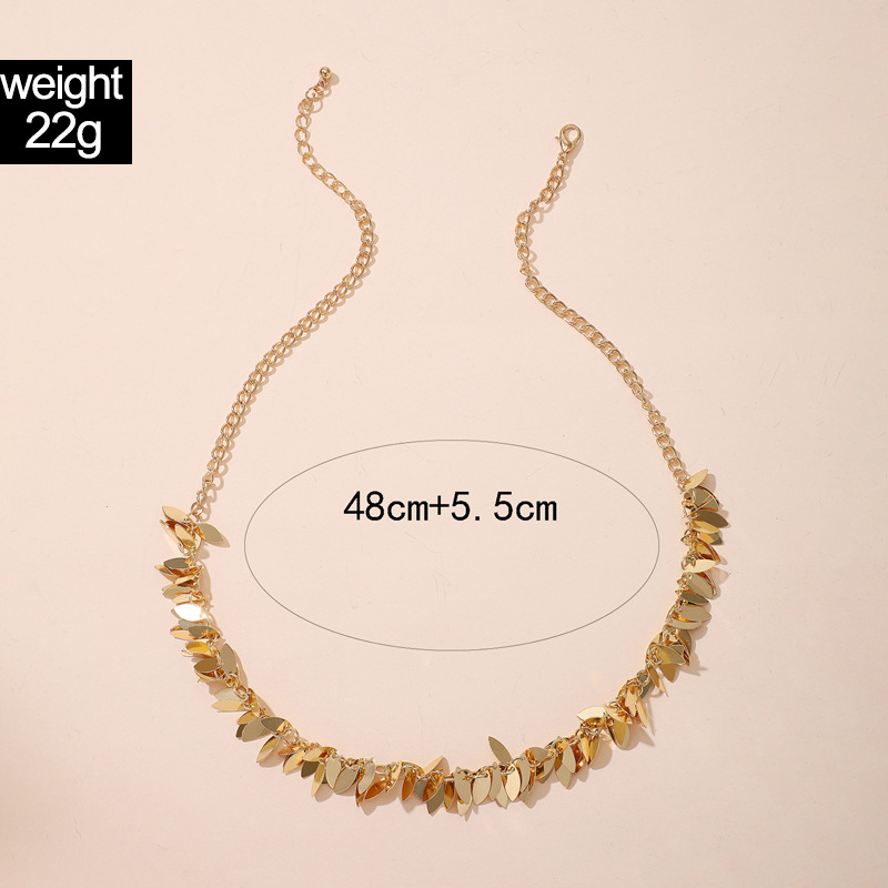 Fashion jewelry geometric alloy disc single-layer necklace
