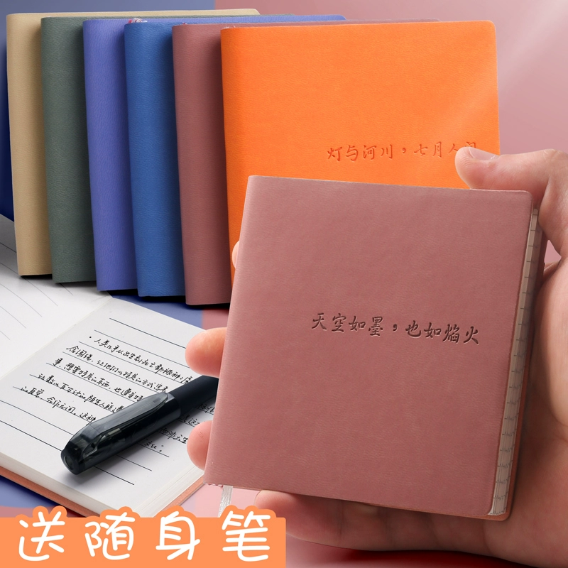 Handheld book, portable small pocket notebook, pen, laptop