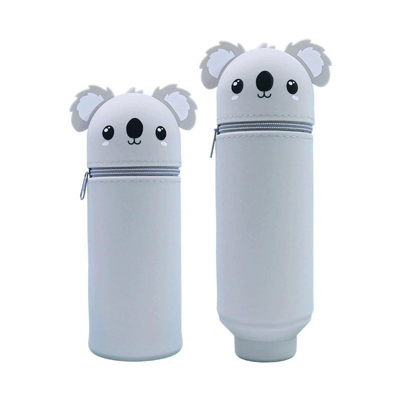 Silicone Cartoon Pencil Case, Large-Capacity Foldable Stationery Pouch, Dinosaur & Animal Designs
