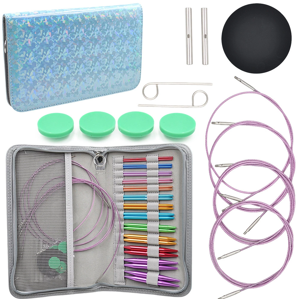 Пакет лазерный свитер Съемный набор игл 13 кольцевых игл вязаные цветные PU кольцевые инструменты для трансграничной надписи
