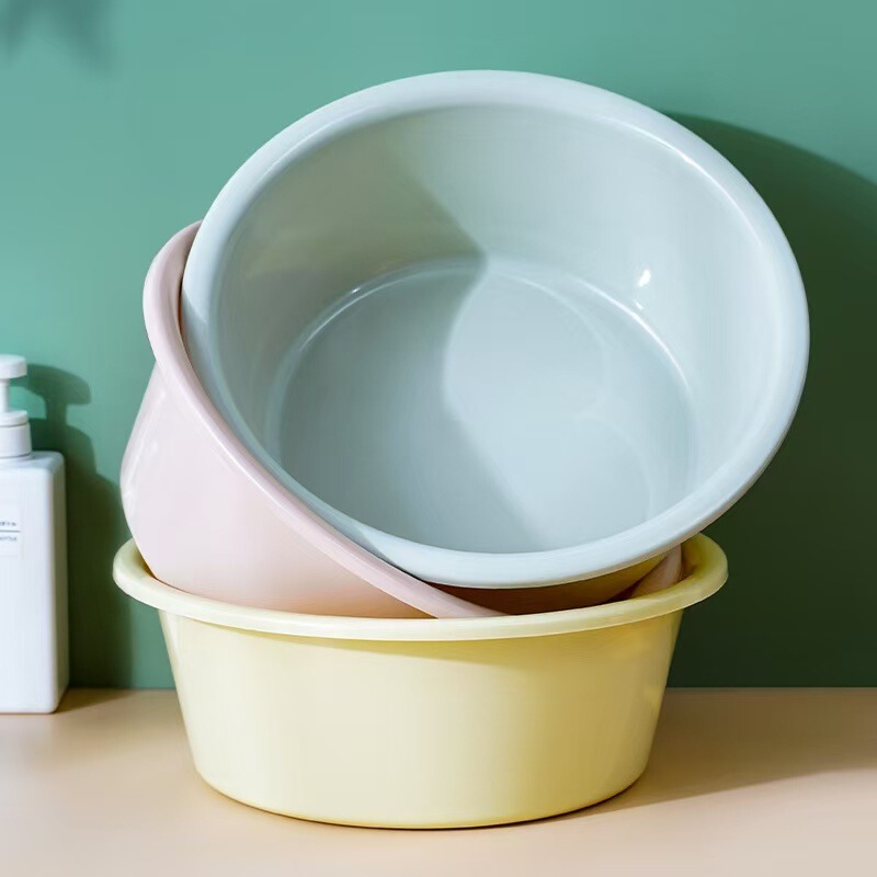 厂家圆形家用脸盆可印LOGO加厚加大加深洗脸盆洗菜洗脸塑料盆批发|undefined