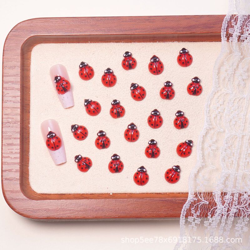 Cross-Border Hot-Selling Seven-Star Ladybug Nail Art Decorations Insect Resin Wearable Nail Art Photo Frame Phone Case Small Accessory Materials Pack Cross-Border Hot-Selling Seven-Star Ladybug Nail Art Decorations Insect Resin Wearable Nail Art Photo Frame Phone Case Small Accessory Materials Pack