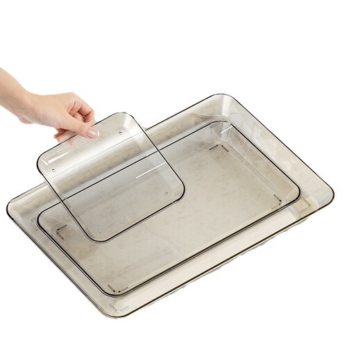 Rectangular plastic tray for home use, tea cup holder, tea tray with drainage, serving plate, commercial use, fast food restaurant, large size