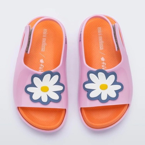 Brazilian Melissa 2024 New Kids' Graffiti Sandals: Cartoon Design, Comfortable Soft Sole, Easy-Adjust Velcro Straps – Perfect for Little Ones at the Beach