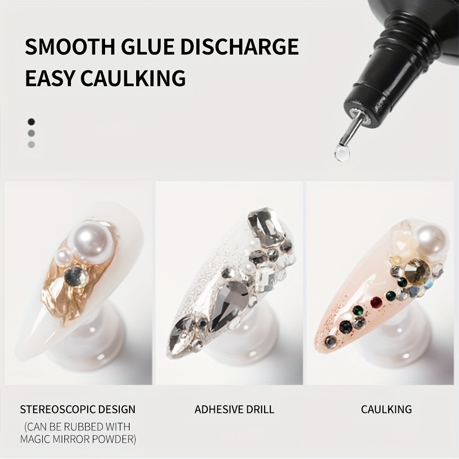 Pegamento de sellado arte de uñas sin lavado pegajoso pegamento de diamante no fluido fototerapia sin lavado fuerte pegajoso pegamento de diamante especial Super firme desgaste de uñas