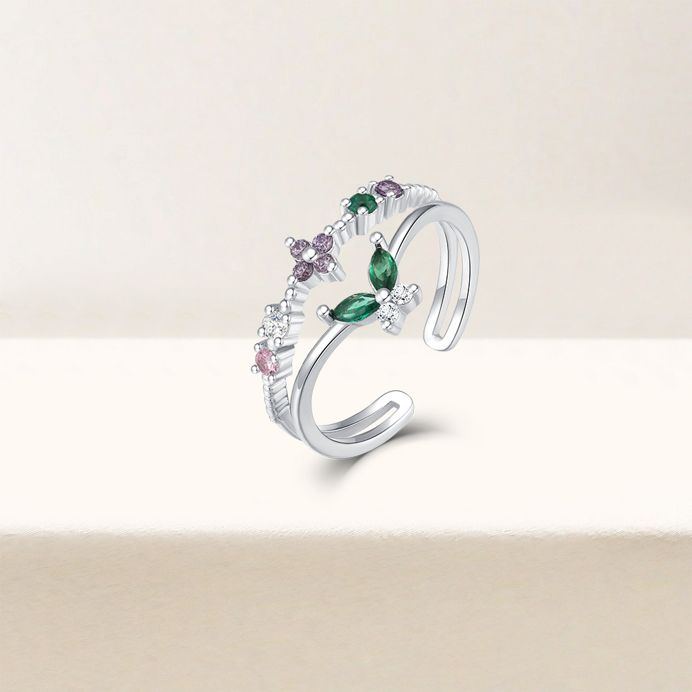 2g Weight Zircon Inlay Material Open Rings Classification Adjustable Ring Size 1 Piece Quantity Daily Occasion 925 Sterling Silver Material Cross, Heart Shape, Butterfly Pattern All Seasons Season Women's Gender Plating, Inlay Design Simple Style, IG Style Style 925 Sterling Silver Zircon Cross Heart Shape Butterfly Open Rings 925 Sterling Silver Rings 44