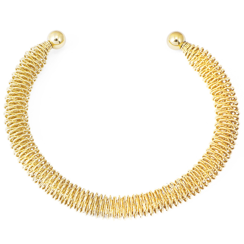 クロスボーダー竹チタン鋼ブレスレットヨーロッパとアメリカの幾何学的なスプリングブレスレット真空メッキ 18K シンプルで軽い高級ハイエンドハンドジュエリー|undefined