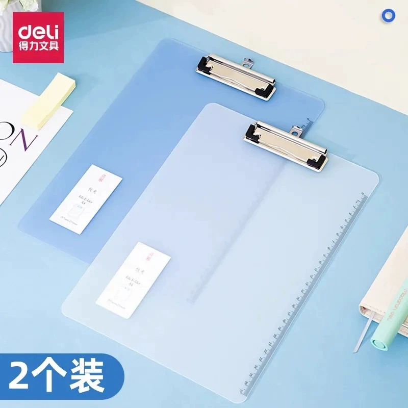 Deli 72605 зажим для доски A4 прозрачный пластик доска увлезация весы бумажная папка канцелярские принадлежности студенческие принадлежности