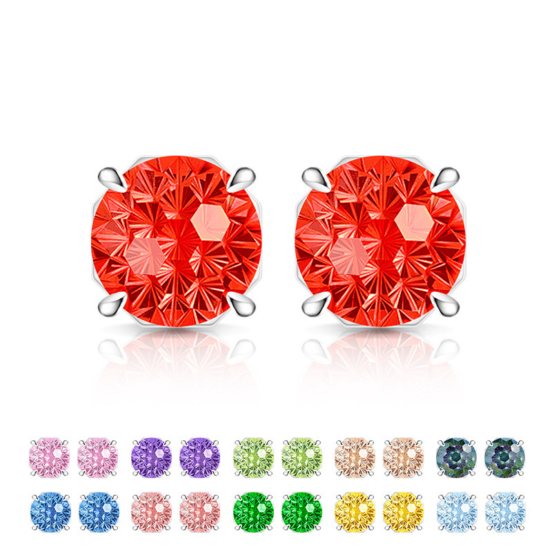Octagonal Gemstone Drop Stud Earrings For Women Elegant Design_voghion.com