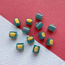 危地马拉天然蓝水翡翠桶珠五条经路路通S925银配件DIY手工配饰