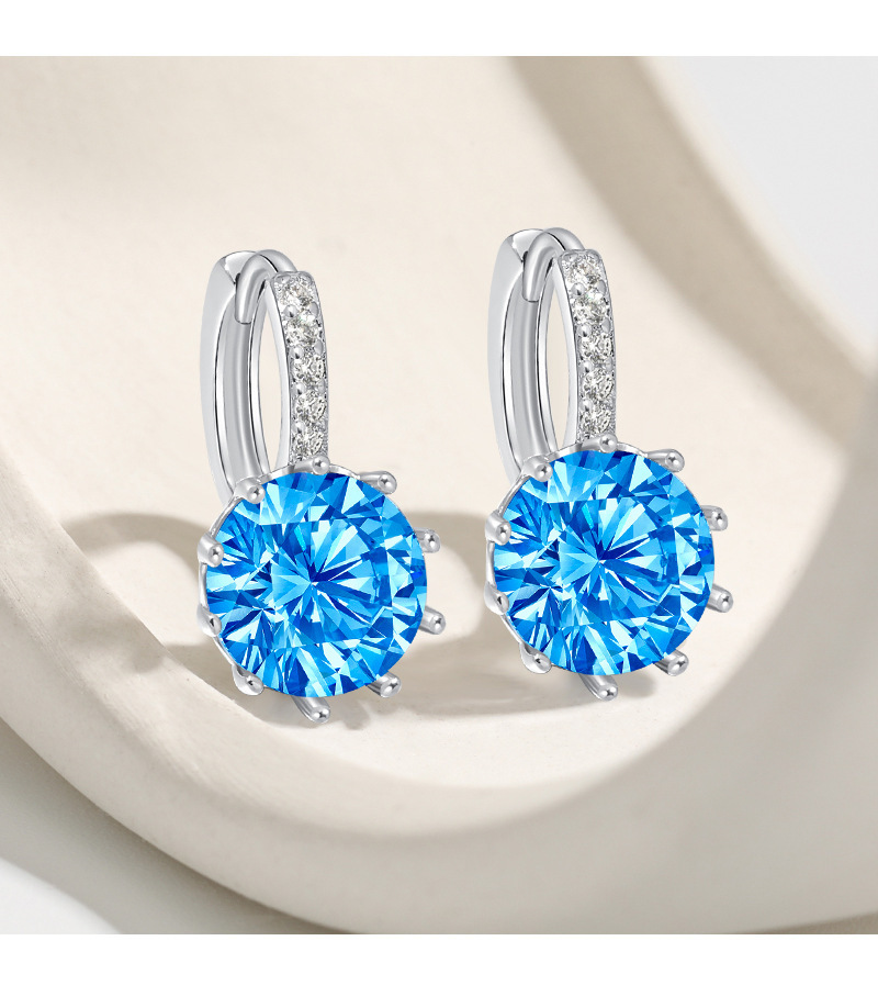 All Seasons Season Unisex Gender 1 Pair Shiny Round Inlay Copper Zircon Earrings