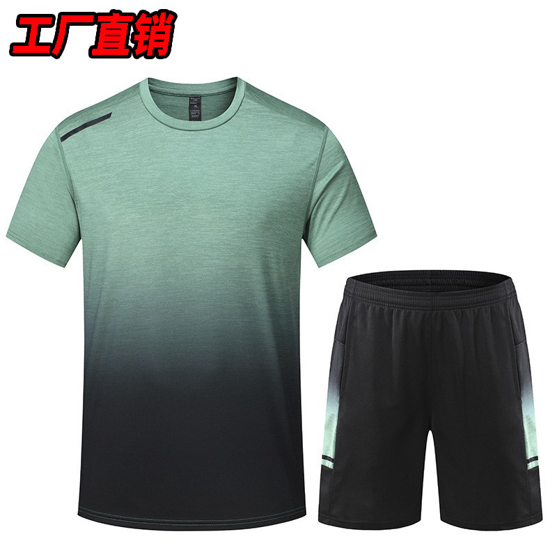 Set de ropa deportiva de mangas cortas de verano secado rápido transpirable camiseta de entrenamiento de baloncesto corto ropa de gimnasio hombre
