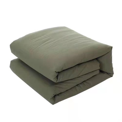 Factory wholesale top and bottom quilt for student dormitory, single bed, manual labor site protective bedding, training blanket, military green cotton quilt