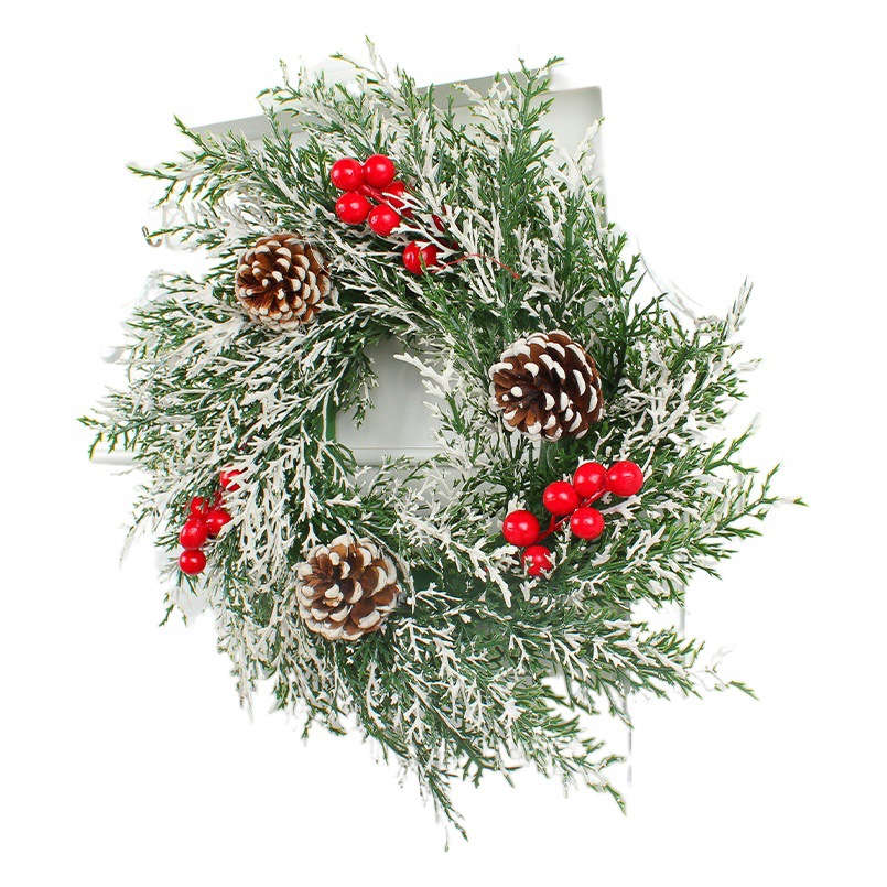 Hong Kong amor Amazon simulación de frutas rojas Garland decoración de la pared Navidad Pino cono ratán anillo hogar vacaciones decoración puerta colgante